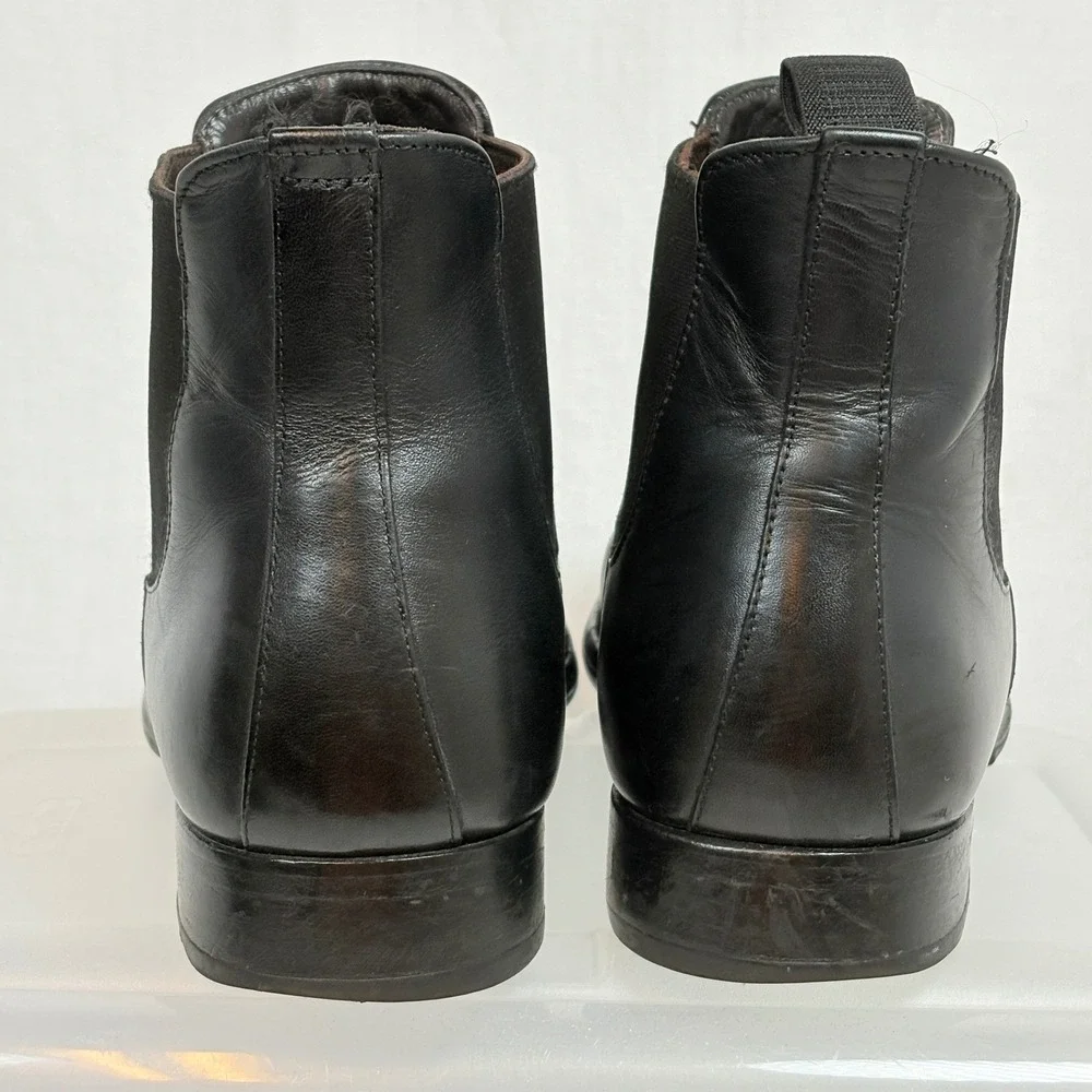 To Boot New York Adam Derrick Men Black Leather Chelsea Boots Italy 9.5 Beatnik